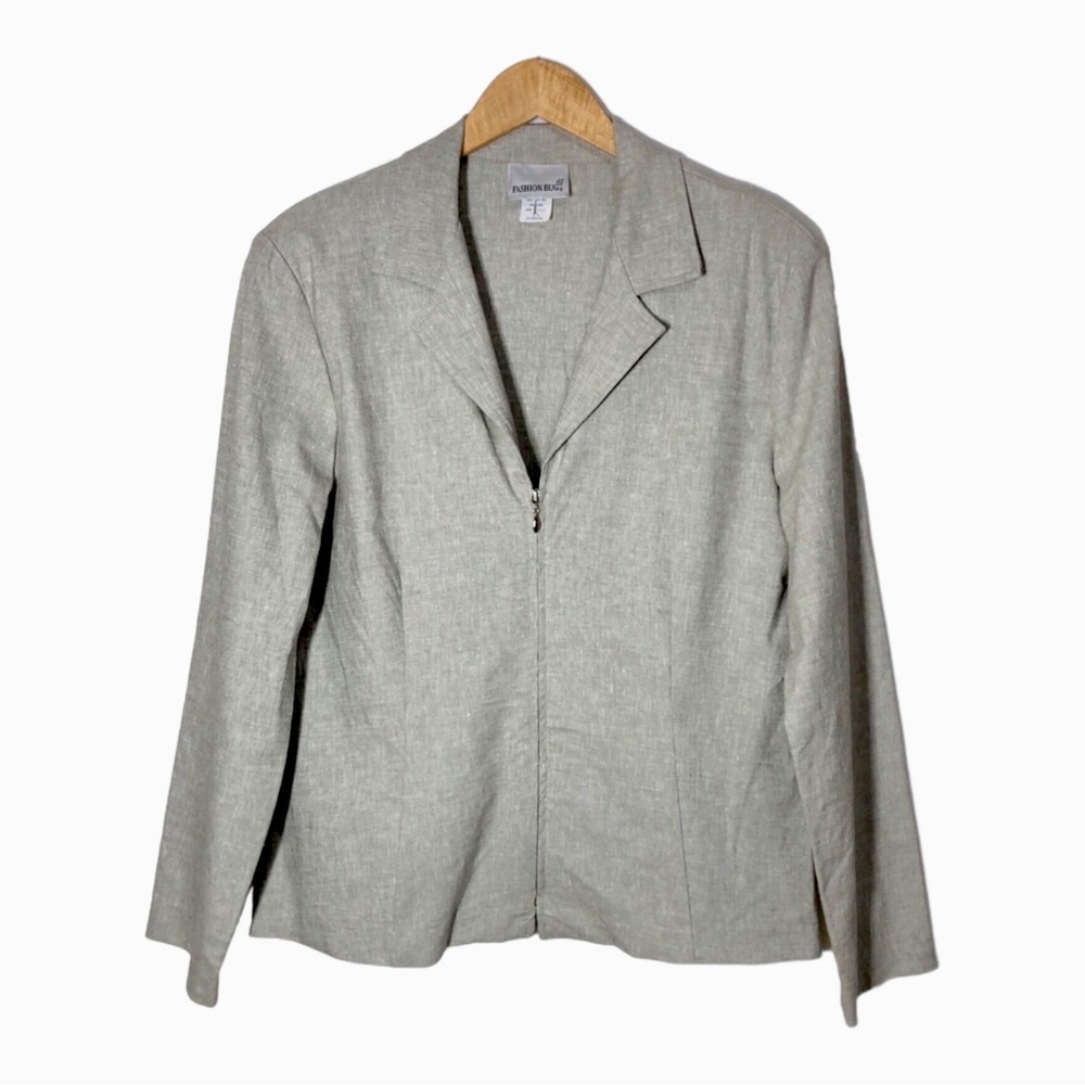Fashion Bug Petite Linen Blend Jacket Womens Size PL